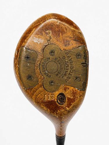 Антикварная клюшка для гольфа Spalding Autograph “Percussion Weighted” №3 Wood - Robert T. Jones Jr. (ок. 1930-1935)