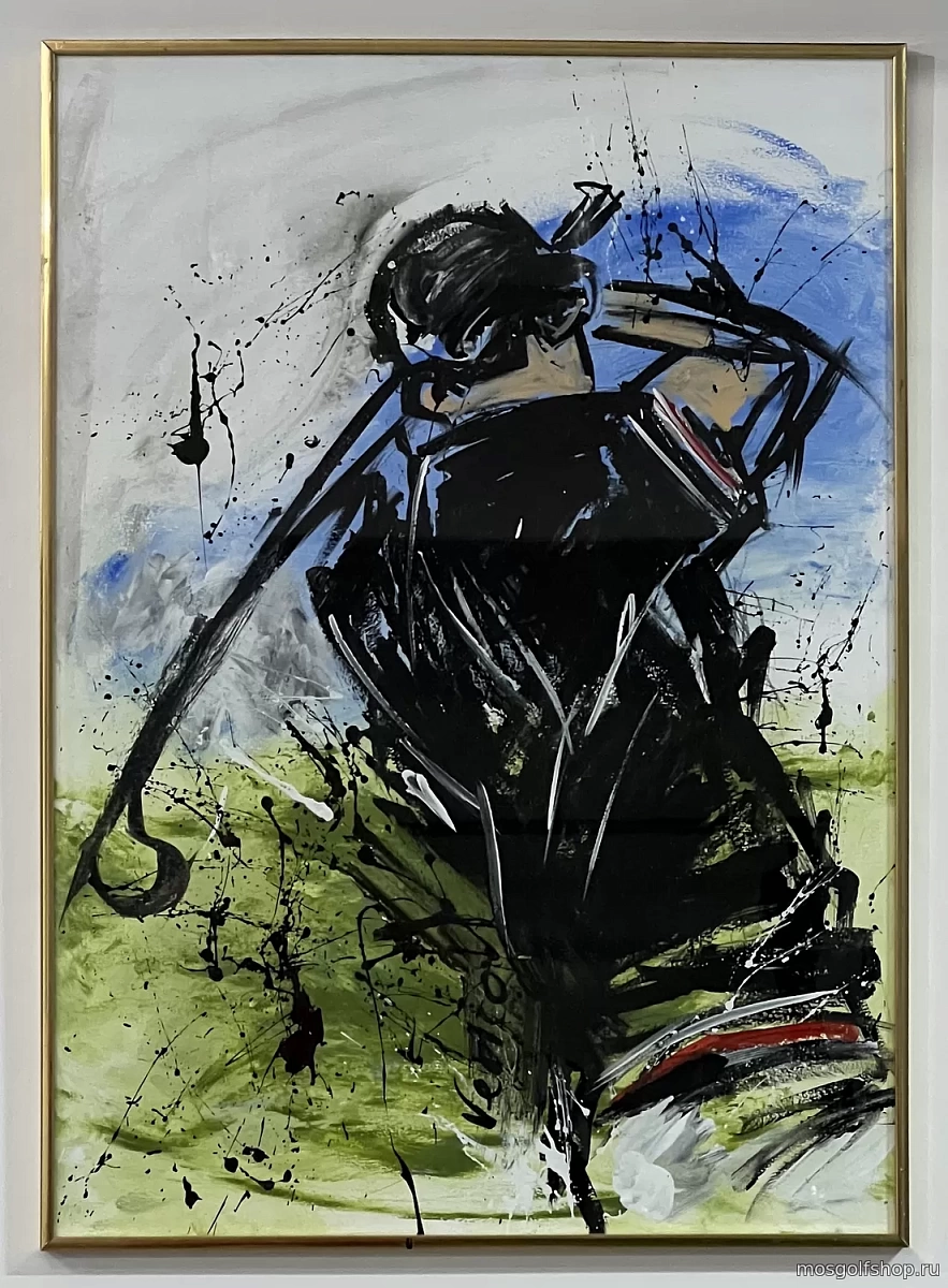 Картина &quot;Гольфист&quot;, 71х51см, в раме (пластик)